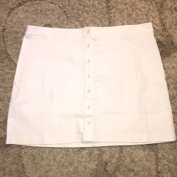 NWT White Denim Skirt with Buttons